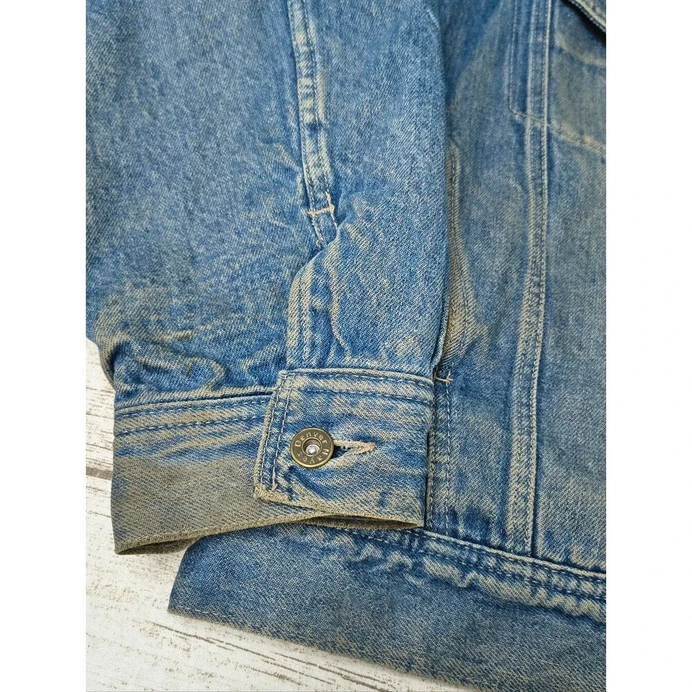 Vintage Denver Hayes Blanket Lined Denim Jean Trucker Jacket Size 44T